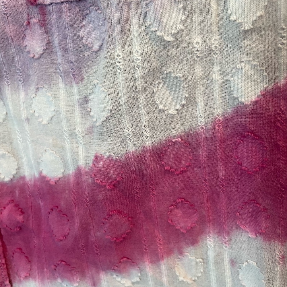 Pilcro Anthropologie Janesse Purple white tie dye button up long sleeve blouse - Picture 4 of 11